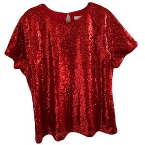 🎯SOLD‼️Charter Club red sequined top-L